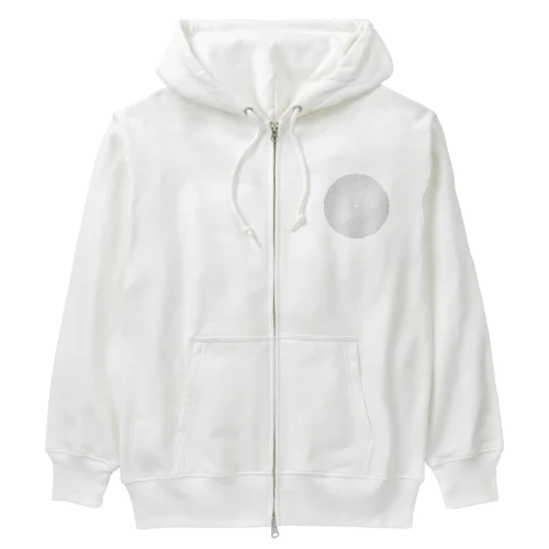 白い陰影の同心円の迷路 Heavyweight Zip Hoodie