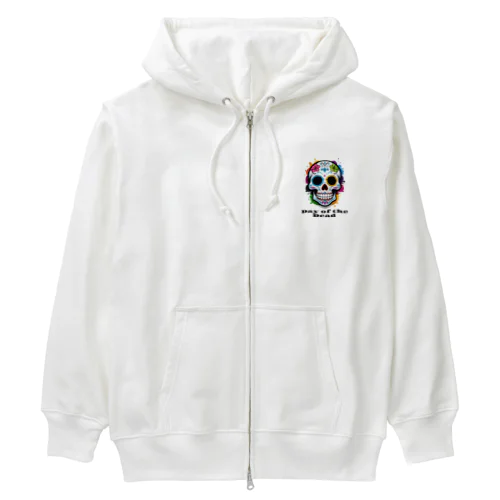 Day of the Dead スカル Heavyweight Zip Hoodie