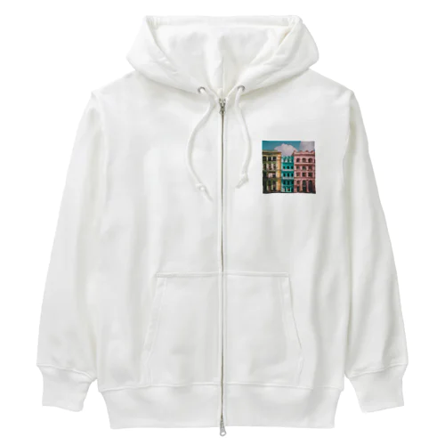 イタリアのカラフルな街並み Heavyweight Zip Hoodie