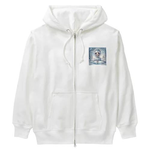 霜のキス - 雪原の小さな守護者 Heavyweight Zip Hoodie