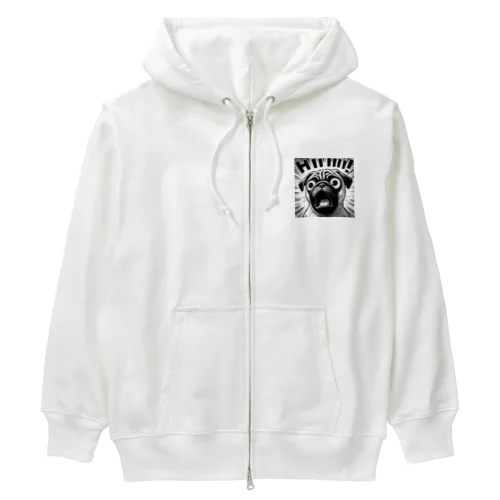 びっくりパグ Heavyweight Zip Hoodie