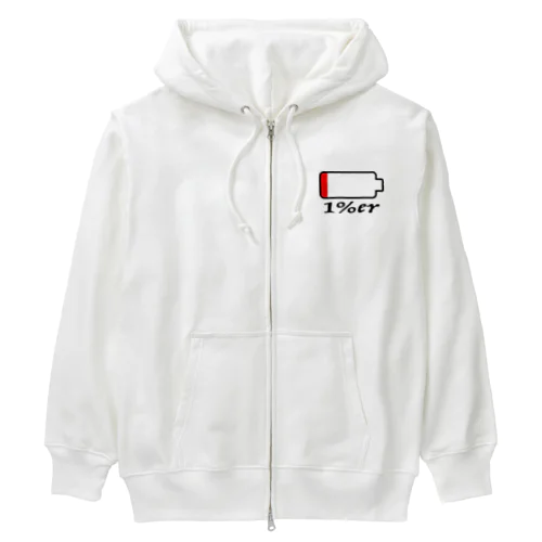 1%er - clothing Heavyweight Zip Hoodie