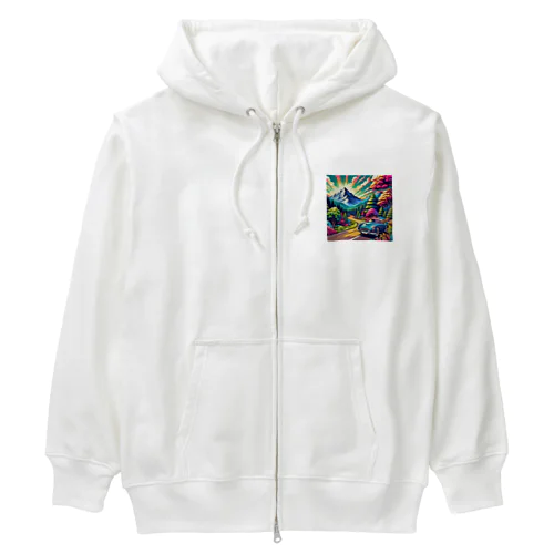 山のドライブ Heavyweight Zip Hoodie