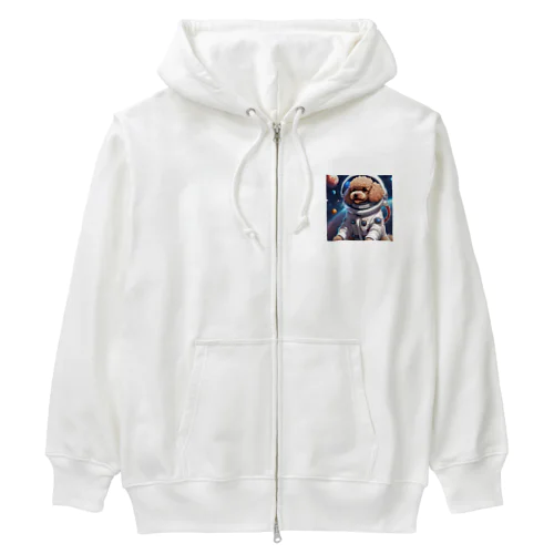 宇宙に挑戦するトイプードル Heavyweight Zip Hoodie