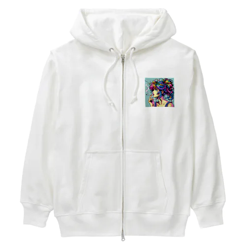 タバコを吸う女性 Heavyweight Zip Hoodie