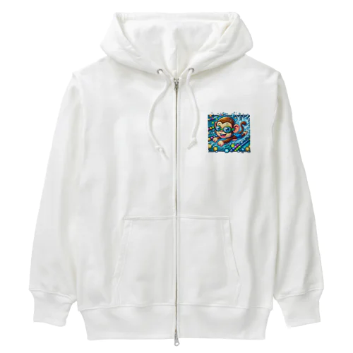 Swimming monkey Heavyweight Zip Hoodie