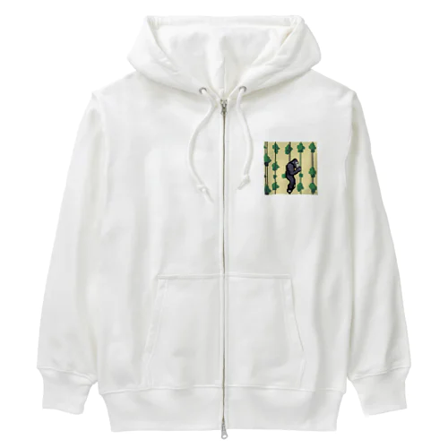 ロープにぶら下がるゴリラ Heavyweight Zip Hoodie