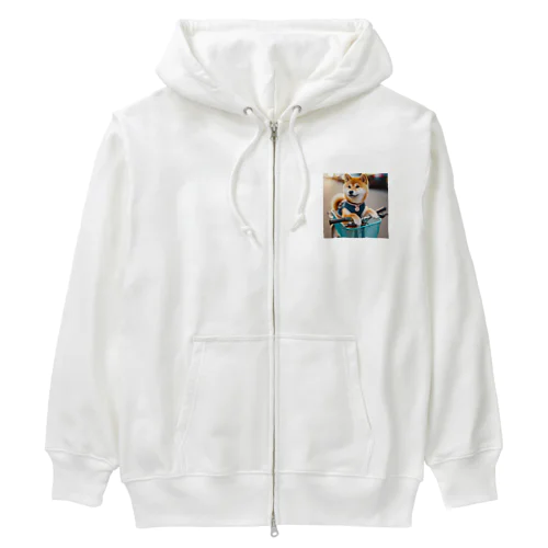 自転車に乗りたいお年頃の柴犬 Heavyweight Zip Hoodie