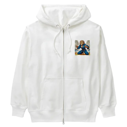 ライオン柔道師範 Heavyweight Zip Hoodie