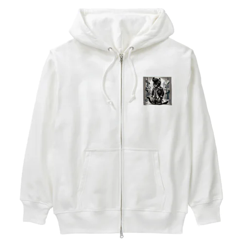 男らしいねこ Heavyweight Zip Hoodie