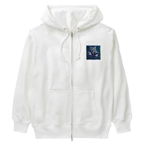 飛ぶ猫田 Heavyweight Zip Hoodie