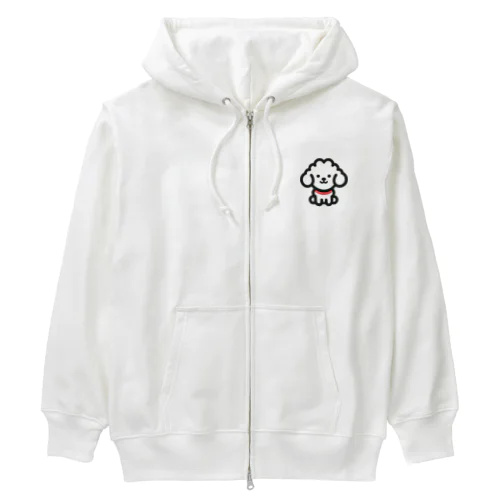 白プードル Heavyweight Zip Hoodie