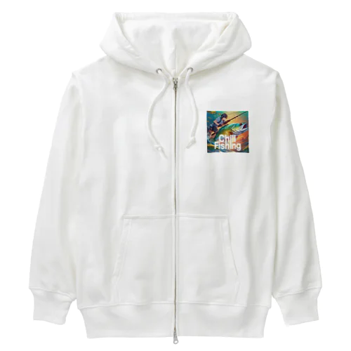 イケメンアングラー！「セイゴ」 Heavyweight Zip Hoodie