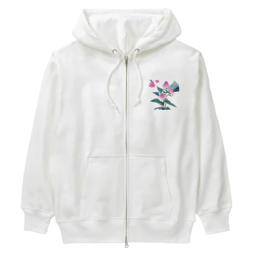 RetrowaveFlower-ミツマタ- Heavyweight Zip Hoodie