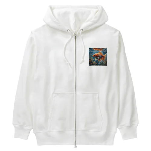 金運招福金魚様 Heavyweight Zip Hoodie