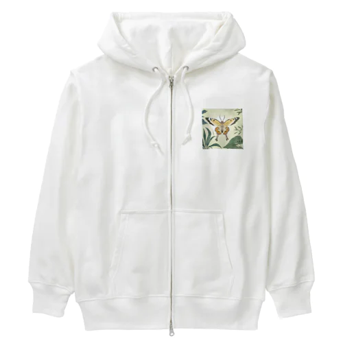 鹿と蝶の融合　その三 Heavyweight Zip Hoodie