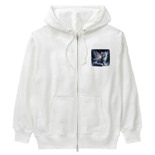 星空の舞、夜を守る猫 Heavyweight Zip Hoodie