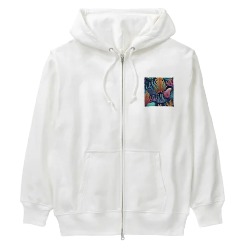 海を彩るコーラル Heavyweight Zip Hoodie