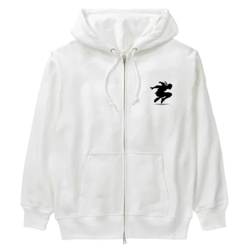 忍者シルエット疾風ジャンプ Heavyweight Zip Hoodie