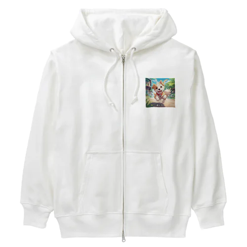 かわいい子犬が元気いっぱい！ Heavyweight Zip Hoodie