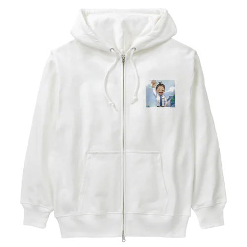 寝グセ？＠サラリーマン Heavyweight Zip Hoodie