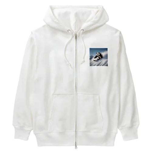 滑ることなく滑降するパンダの器用さ Heavyweight Zip Hoodie