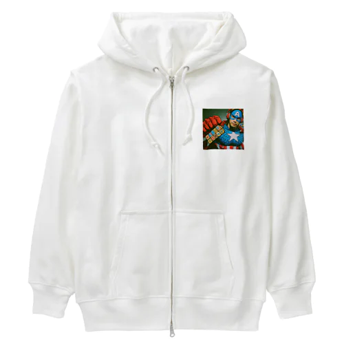 怪しいアメコミヒーロー maiken Heavyweight Zip Hoodie