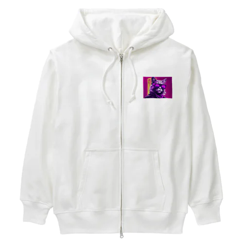 ハードボイルドねこ Heavyweight Zip Hoodie