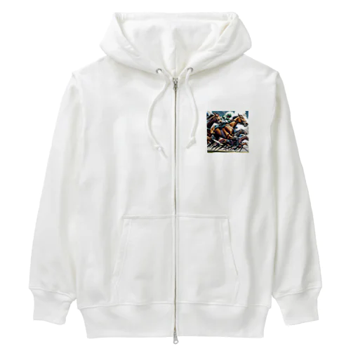 ゴール前1ハロン、それは競馬の魂が燃え上がる瞬間 Heavyweight Zip Hoodie