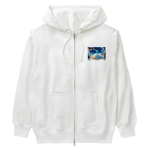 お休み白くま Heavyweight Zip Hoodie