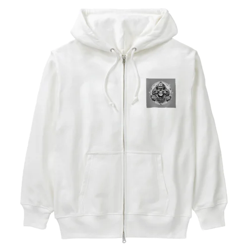 ドクロのロゴ Heavyweight Zip Hoodie