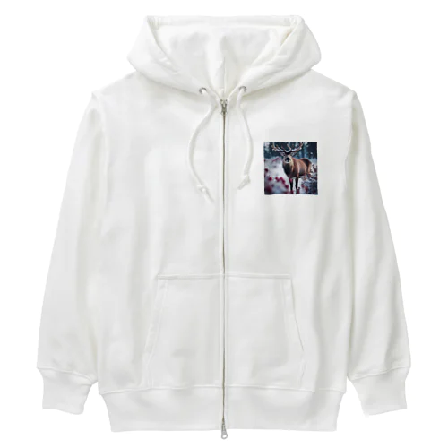 赤花のトナカイ Heavyweight Zip Hoodie