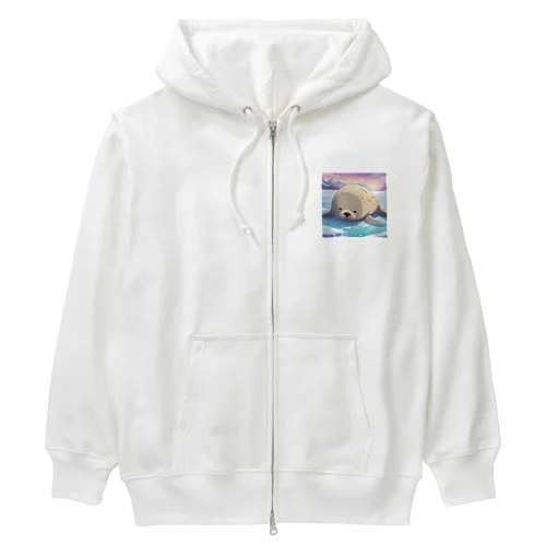 氷の上で寝ます Heavyweight Zip Hoodie