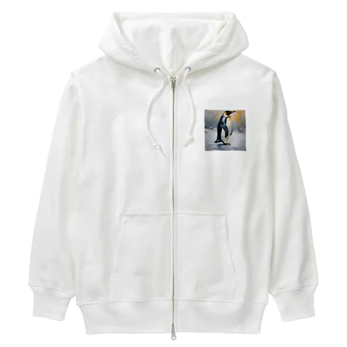 困難に立ち向かう勇敢なペンギン Heavyweight Zip Hoodie