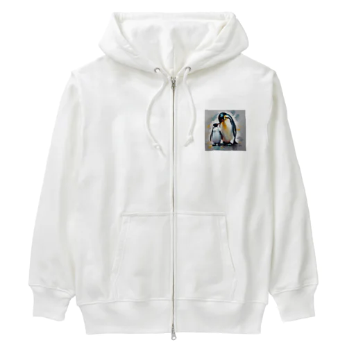 愛する家族と幸せに暮らすペンギン Heavyweight Zip Hoodie