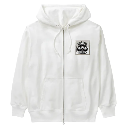 上品な表情のプードル Heavyweight Zip Hoodie