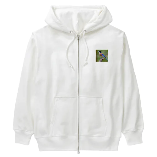 かわいいルリカケス Heavyweight Zip Hoodie