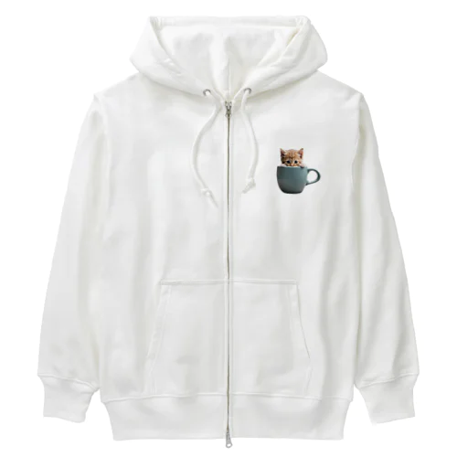 マグから子猫 Heavyweight Zip Hoodie