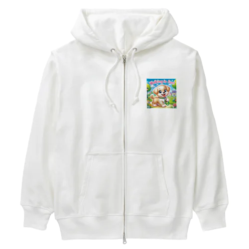 お散歩が楽しい子犬 Heavyweight Zip Hoodie