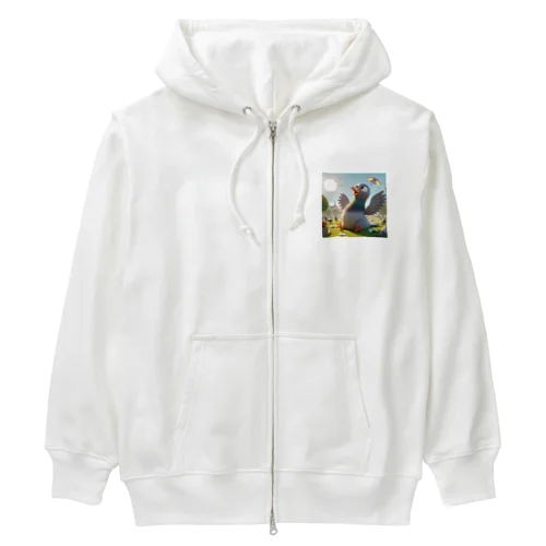 明るい子供のハト Heavyweight Zip Hoodie