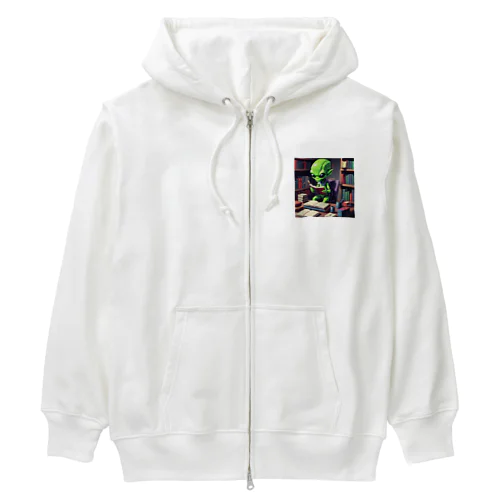 勉強する宇宙人 Heavyweight Zip Hoodie