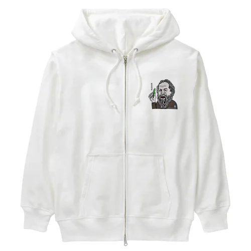 だじゃれ偉人シリーズ「ソクラテス」 Heavyweight Zip Hoodie