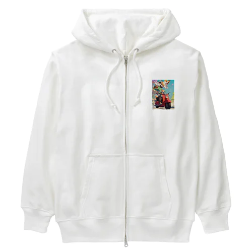 ワンちゃん休日を楽しむ　なでしこ1478 Heavyweight Zip Hoodie