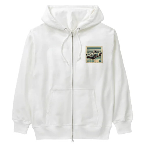 レトロなスポーツカー Heavyweight Zip Hoodie