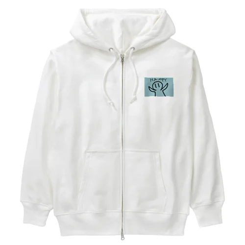 HAPPYなコンセント君（水色） Heavyweight Zip Hoodie