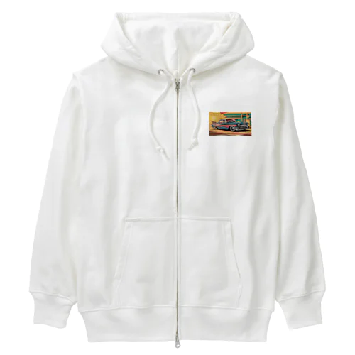 レトロな車 Heavyweight Zip Hoodie