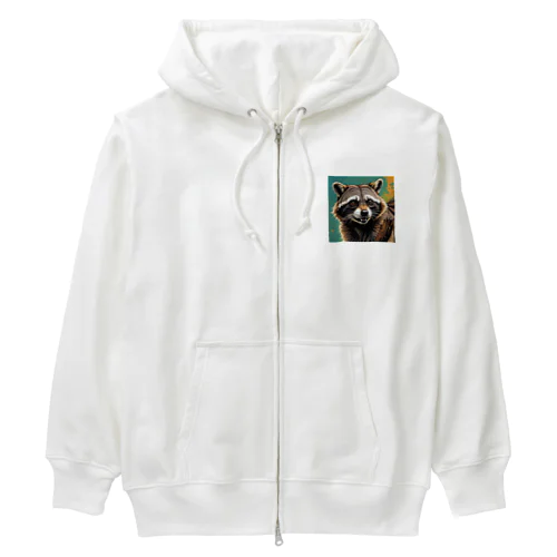 キリっとしたアライグマ Heavyweight Zip Hoodie