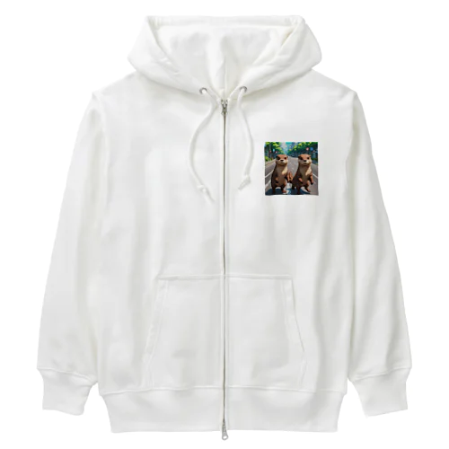 冒険中のカワウソ兄弟 Heavyweight Zip Hoodie