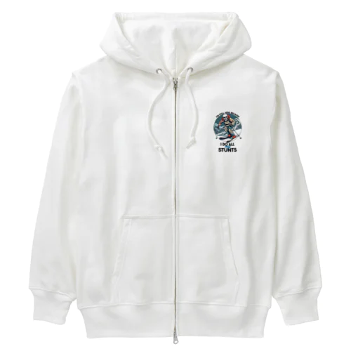 スキーが好き過ぎる骸骨が死後の後でも続ける Heavyweight Zip Hoodie