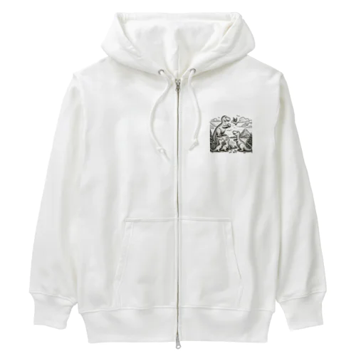 ティラノサウルスの家族 Heavyweight Zip Hoodie